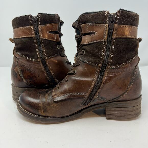 Dromedaris Boots Women's 39 Kara Chocolate Print Leather AJN19 Steam Punk - Picture 5 of 13